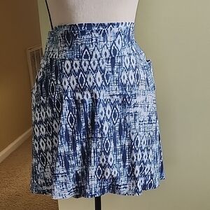 Blue Patterned Women's Skort By DONAJO